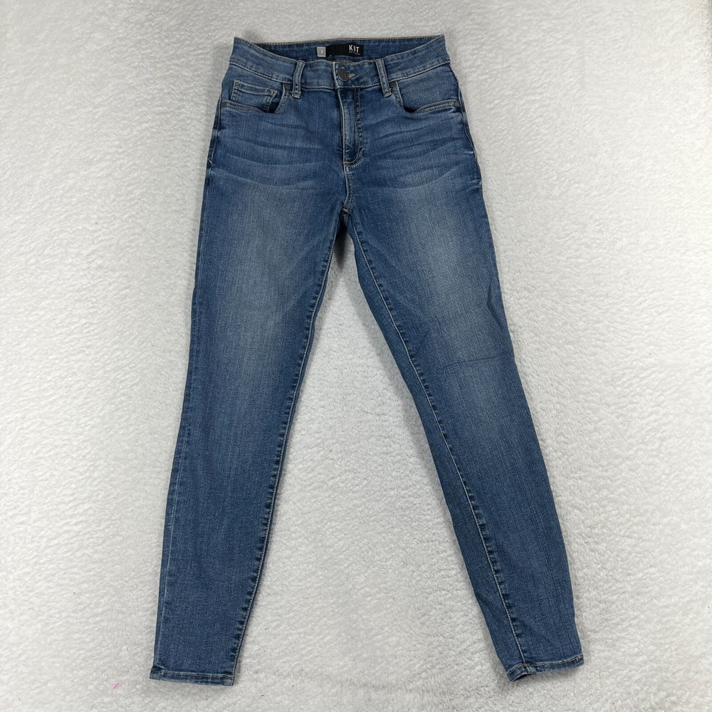Kut From the Kloth Blue Denim Jean 2 High Rise DONNA Fab Ab Ankle Skinny 26.5x27